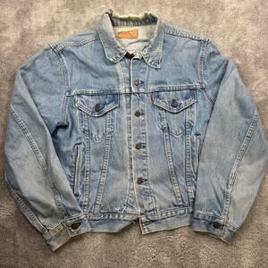Vintage Levi's Type 3 Denim Trucker Jacket Size Large 1980's Indie Western